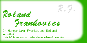 roland frankovics business card